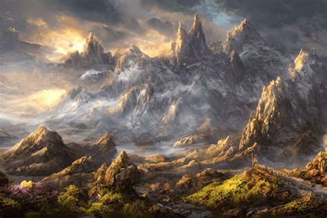 Fantasy Mountain Landscape Background · Creative Fabrica