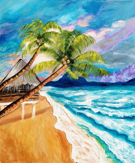 Tropical Beach Painting by Art by Danielle - Pixels