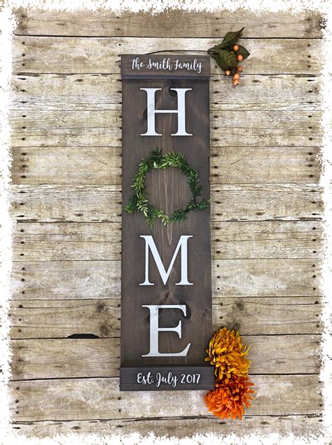 HOME SIGN WITH WREATH – The Crafty Nest DIY