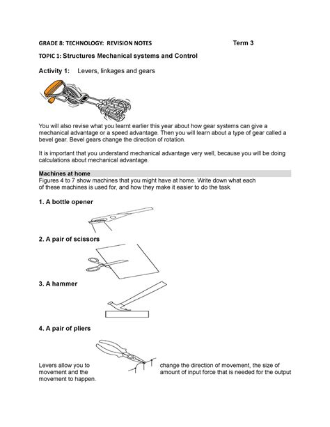 00 Grade 8- Technology-Revision notes - GRADE 8: TECHNOLOGY: REVISION NOTES Term 3 TOPIC 1 ...