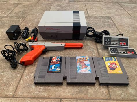 Original Nintendo Nes Console System W/ Super Mario 1 2 3 With Original ...