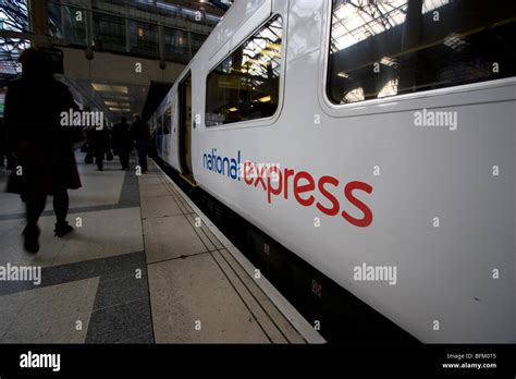 national express train on platform Liverpool street London Stock Photo ...