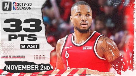 Damian Lillard CRAZY Full Highlights vs 76ers 2019.11.02 - 33 Pts, 9 Ast, EPIC Shots! - YouTube