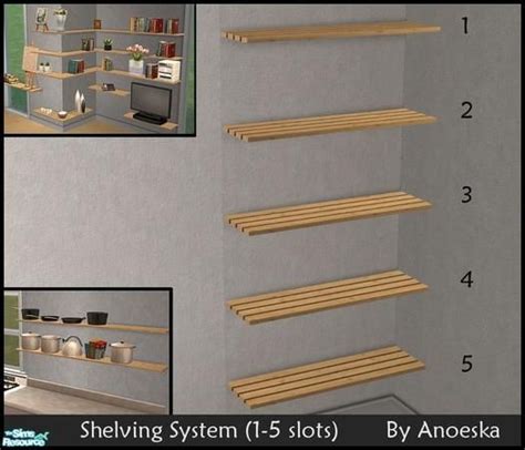 AnoeskaB's Shelving System - Shelf 4 | Sims 4 cc furniture, Shelving, Shelves