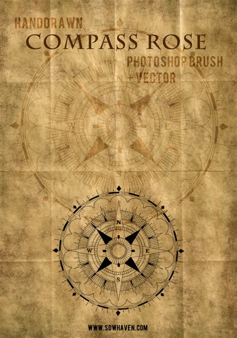 SDWHaven Hand Drawn Compass Rose Photoshop Brush by sdwhaven on DeviantArt