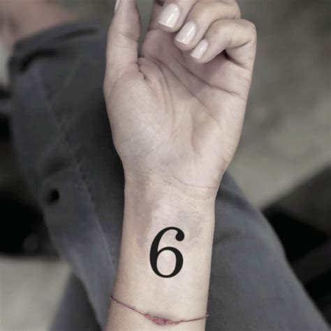 Number 6 Temporary Tattoo Sticker set of 4 - Etsy