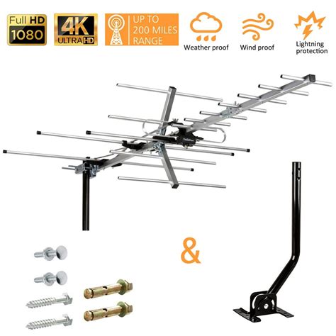 Over 200 Mile Range Outdoor Yagi Antenna TV Antenna for Clear Reception ...