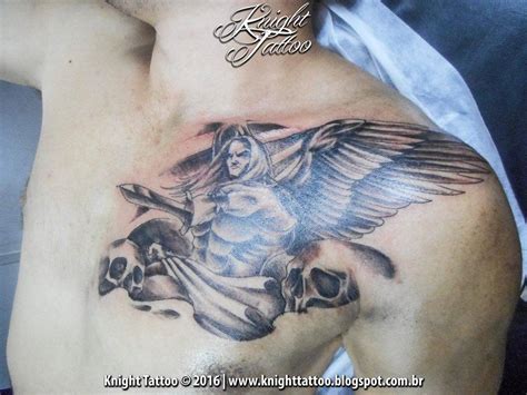 Guardian Angel Chest Tattoos