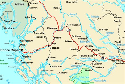 Regional Map of Prince Rupert, Terrace