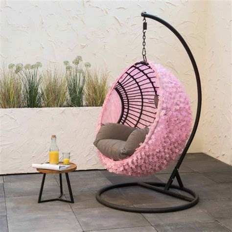 Hanging Outdoor Egg Chair Cover Raffia Pink - Meubles