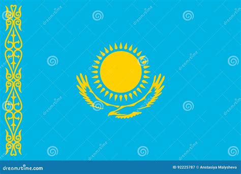 National Flag of Kazakhstan Republic. Stock Vector - Illustration of ...