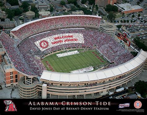 Alabama Crimson Tide Football Stadium Personalized Print UR The Star ...