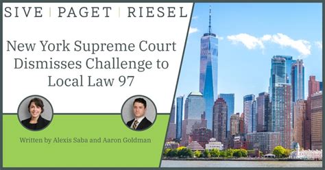 New York Supreme Court Dismisses Challenge to Local Law 97 - Sive Paget ...