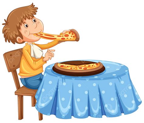 Man Eating Pizza On The Table Clip Art Routine Background Vector, Clip Art, Routine, Background ...