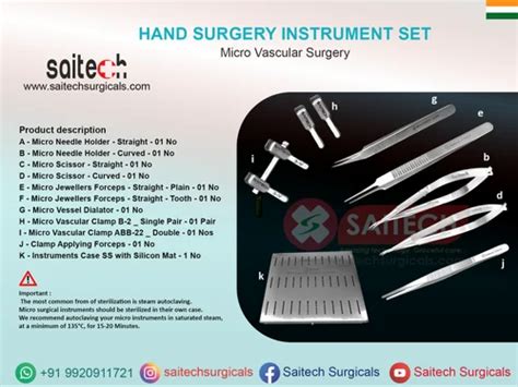 Micro Vascular Surgery Instruments at Rs 25000/set | वैस्क्युलर ...