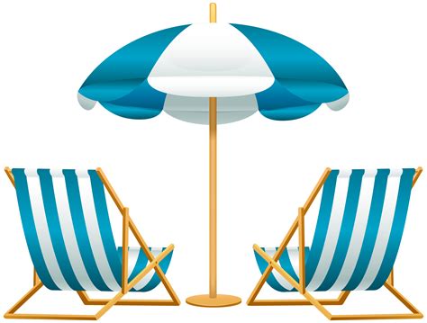 Beach Umbrella with Chairs Free PNG Clip Art Image | Gallery ...