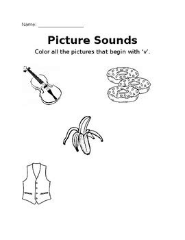 Letter V Sound Worksheet by Hailei Trowbridge | TPT