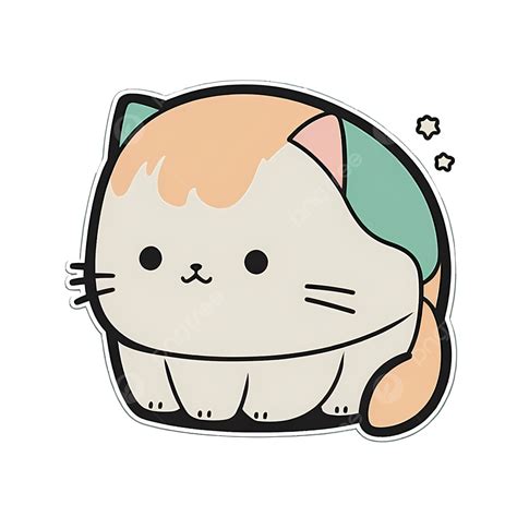 Cute Cat Sticker Cartoon Kitten Kitty, Cute Cat Sticker, Cartoon, Cartoon Cat PNG Transparent ...