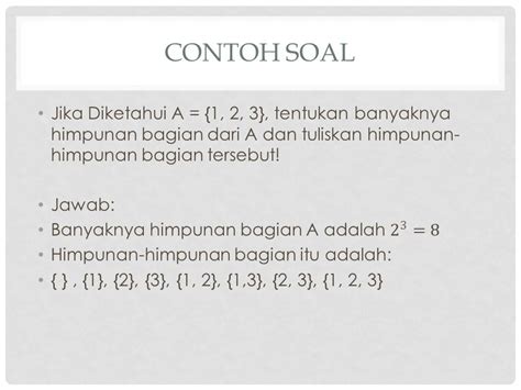 Contoh Soal Dan Jawaban Himpunan Bagian | pembahasan soal tkp