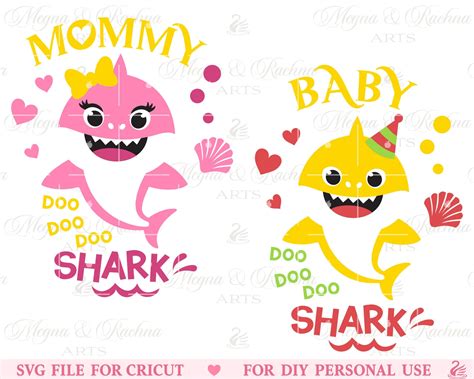 Mommy Shark Svg Baby Shark Svg Mommy and Me Svg Mama Shark - Etsy