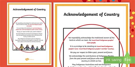 Acknowledgement of Country | Examples for Schools | Twinkl