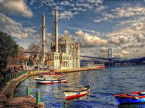 Istanbul, boat, mosque, turkey, istanbul, sea, ortakoy, HD wallpaper | Peakpx