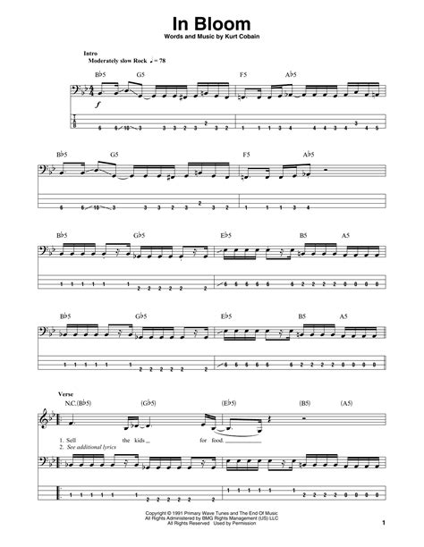 In Bloom by Nirvana - Bass Tab - Guitar Instructor