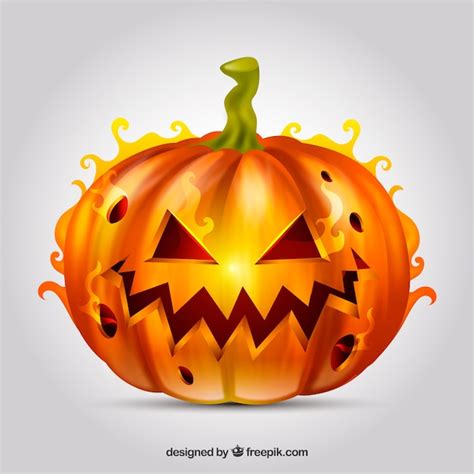 Pumpkin background on fire | Free Vector