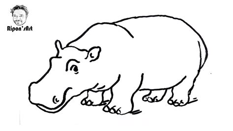 Simple Hippo Drawing - Goimages Zone