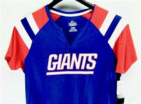 Majestic NFL Womens XL Shirt NY Giants Football Cotton Glitter Edge Graphic #Majestic #Jersey # ...