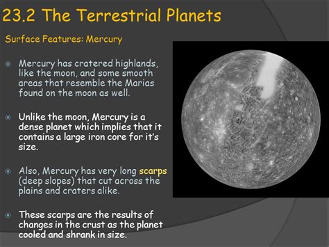 Mercury Planet Surface Features