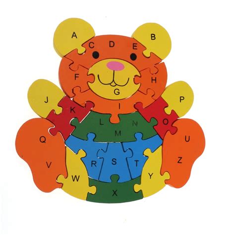 Kidlove Kids Wooden Puzzle Colorful Cartoon Animal Traffic 26 English Letter Enlightenment ...