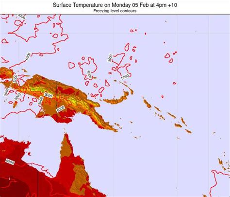 Papua New Guinea Surface Temperature on Thursday 23 Sep at 4am PGT