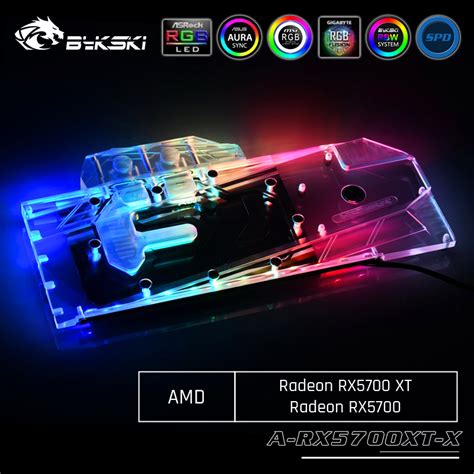 Bykski A-RX5700XT-X, Full Cover Graphics Card WaterCooling Block, For ...