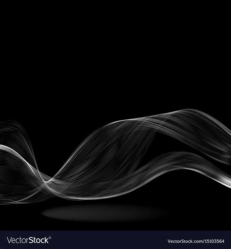 Abstract white wave on a black background Vector Image