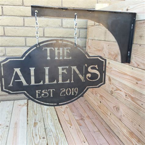 Hanging Metal Address Sign Personalized Sign Hanging Metal - Etsy