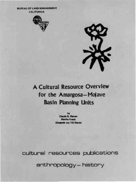 A Cultural Resource Overview of The Amargosa - Mojave Basin | PDF