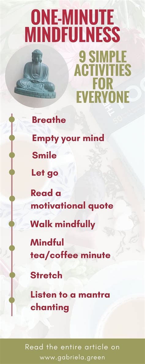 One-minute mindfulness - 9 simple activities for everyone - Gabriela ...