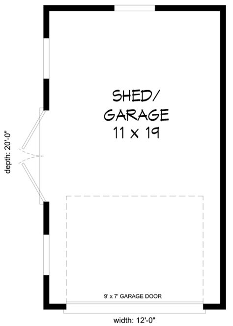 Simple One-Car Garage or Storage Shed - 68861VR | Architectural Designs - House Plans