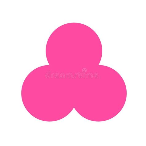 Pink Trefoil Basic Simple Shapes Isolated on White Background, Geometric Trefoil Icon, 2d Shape ...