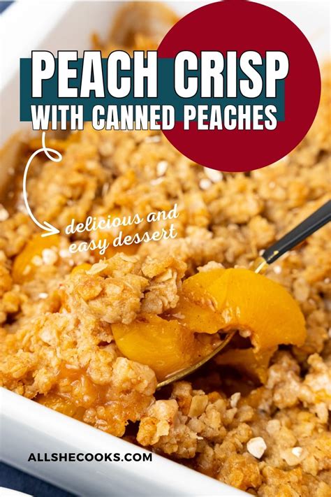 Peach Crisp (with canned peaches)rn in 2024 | Canned peach cobbler recipe, Peach dessert recipes ...