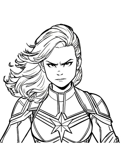 Angry Captain Marvel Superhero - Coloring Online Free