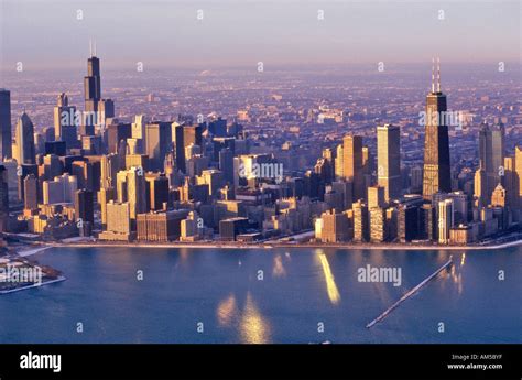 The Chicago Skyline at Sunrise Chicago Illinois Stock Photo - Alamy