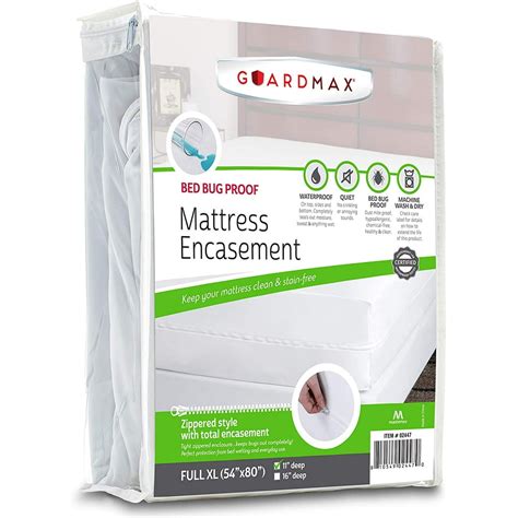 Guardmax Bed Bug Mattress Protector Cover Zippered Waterproof ...