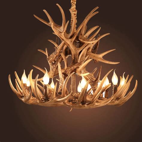 Antlers Resin Chandelier Lamp Modern LED Antler Chandelier Lustre Chandeliers E14 Vintage Lights ...