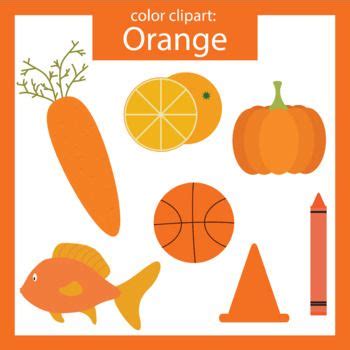 Color Clip art: orange objects | Clip art, Color activities, Color