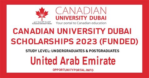 Canadian University Dubai Scholarships 2023 (Funded) - Opportunity Portal