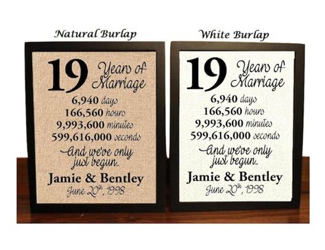 19th Wedding Anniversary 19 Year Wedding Anniversary 19th | Etsy