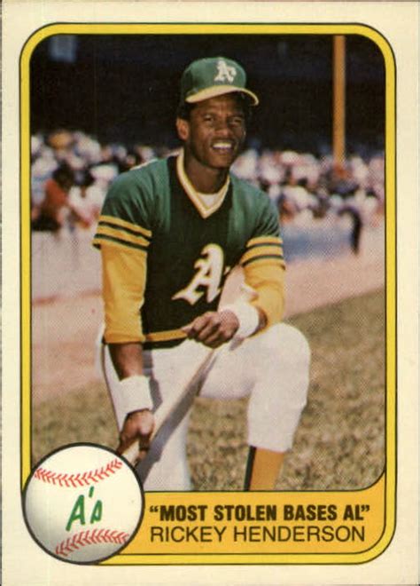 1981 Fleer #351 Rickey Henderson/Most Stolen Bases AL - NM-MT - Card ...