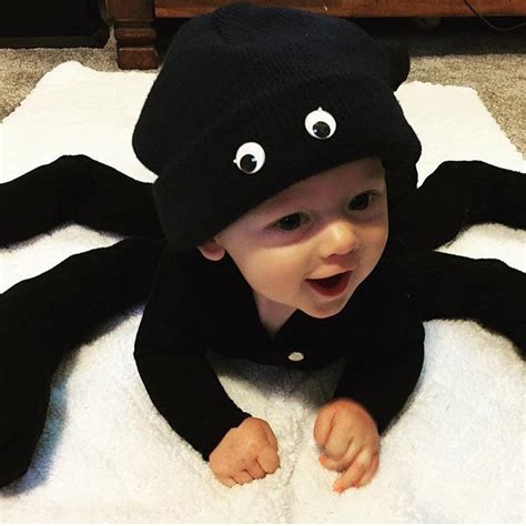 DIY Baby Spider Costume using Black Baby Breez Romper/Sleeper. Photo Courtesy of Instagram ...